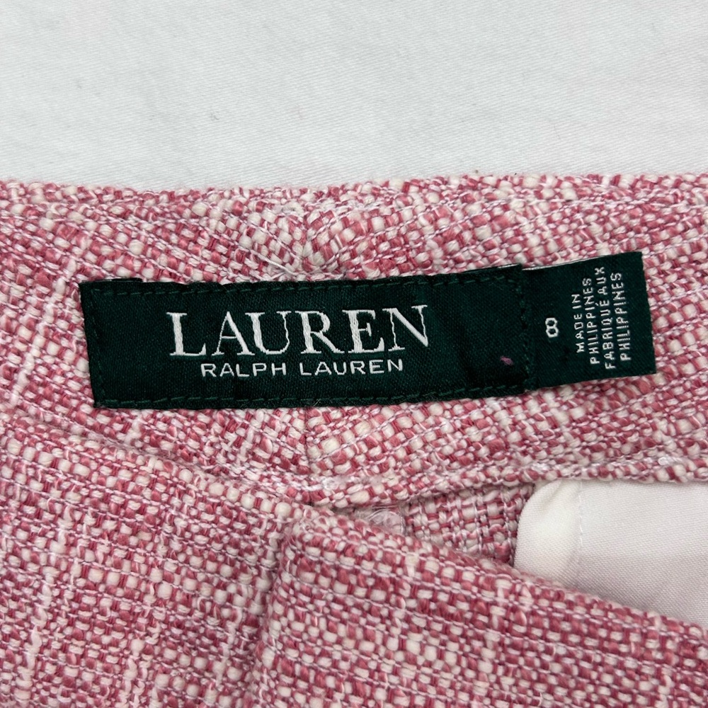 Ralph Lauren Pink Tweed High-Rise Women’s Shorts - Picture 7 of 10